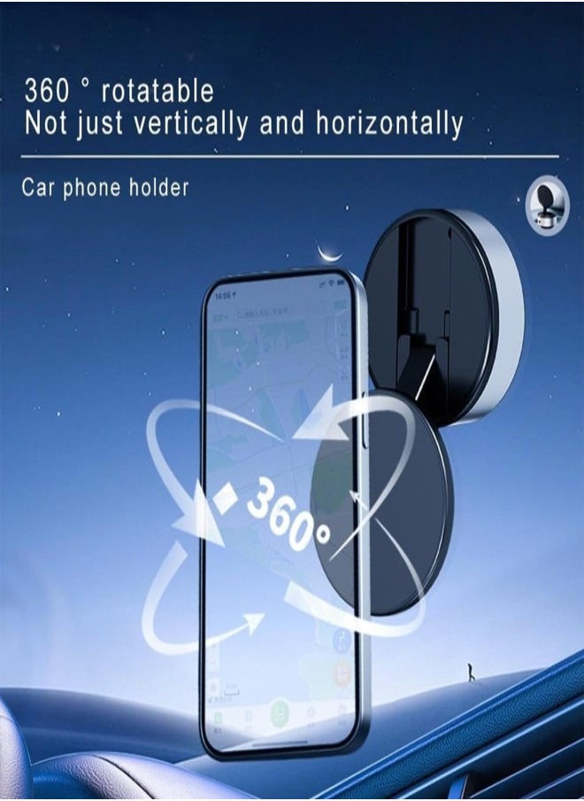 Car Phone Holder Vacuum Magnetic Play Car Phone Holder Hands-Free Shower Phone Holder, 360° Rotation Electric Suction Cup Magnetic Phone Holder for All Smooth Surface