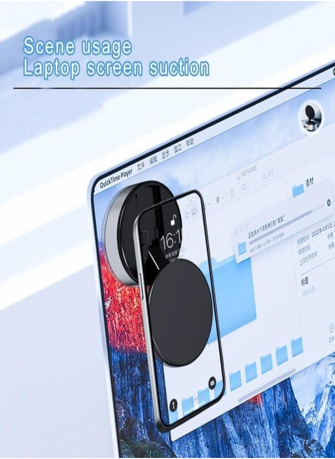 Car Phone Holder Vacuum Magnetic Play Car Phone Holder Hands-Free Shower Phone Holder, 360° Rotation Electric Suction Cup Magnetic Phone Holder for All Smooth Surface
