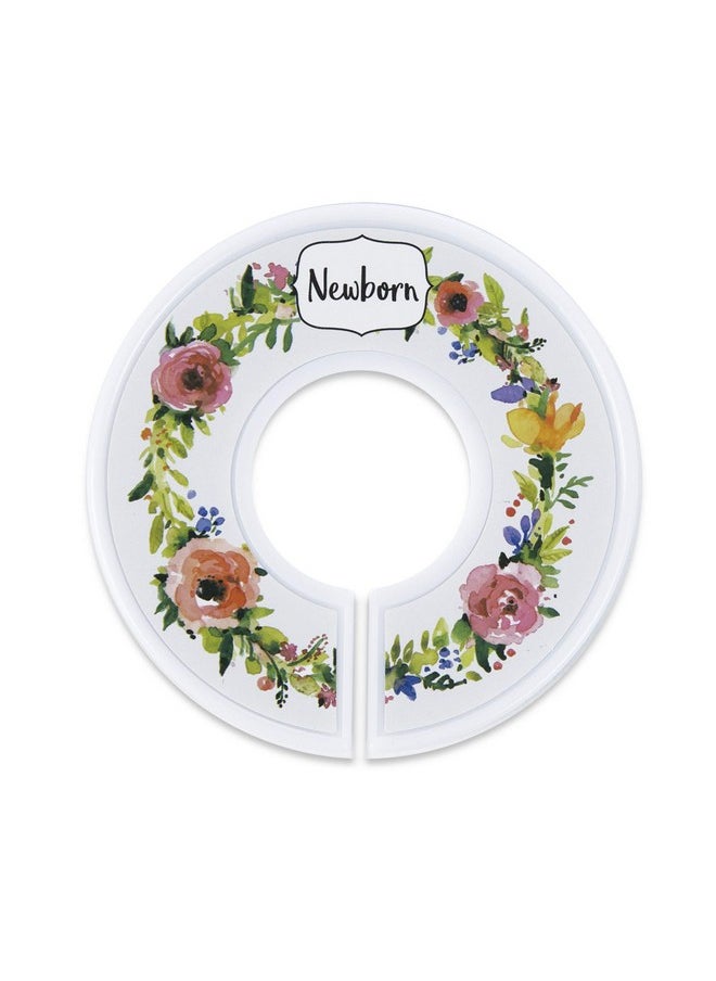 Closet Dividers For Baby Clothes [Floral Bouquet] - 7X Baby Clothing Size Age Dividers From Newborn Infant To 24 Months - Floral Baby Clothes Dividers And Nursery Closet Organizer