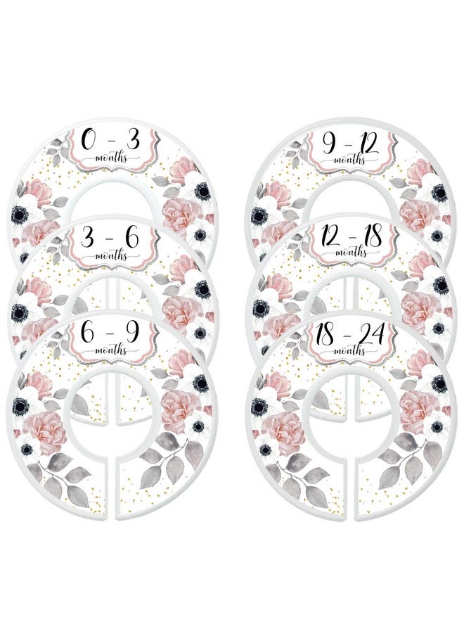 Nursery Closet Dividers Closet Organizers Baby Girl Clothes Dividers Blush Pink Black Floral