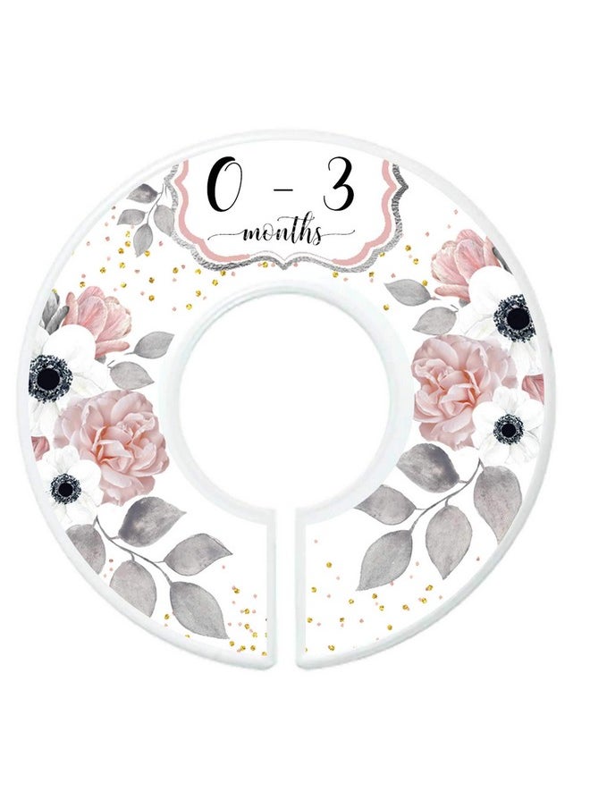 Nursery Closet Dividers Closet Organizers Baby Girl Clothes Dividers Blush Pink Black Floral