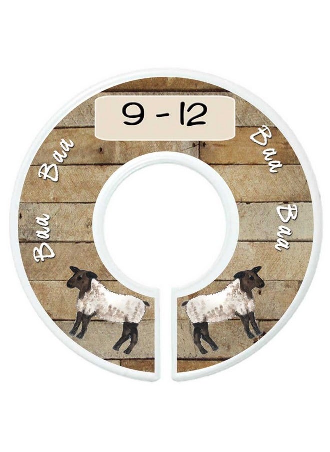 Baby Nursery Closet Dividers, Barnyard Themed, 6 Piece Set, Plastic, Multicolor, 3.5 In Height And Width, 1 3/8 In Diameter Opening