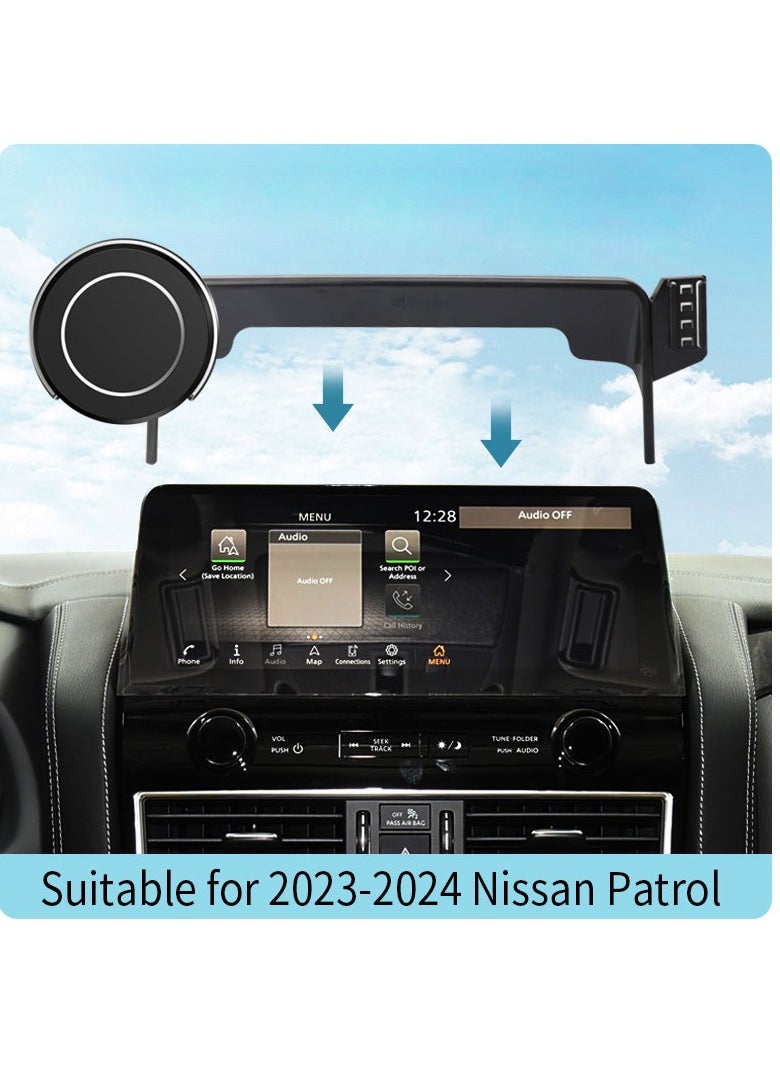 Nissan Patrol Phone holder + MagSafe 2022-2024, (1* Phone Mount Gravity Car Holder and 1* Magsafe holder) for all phones