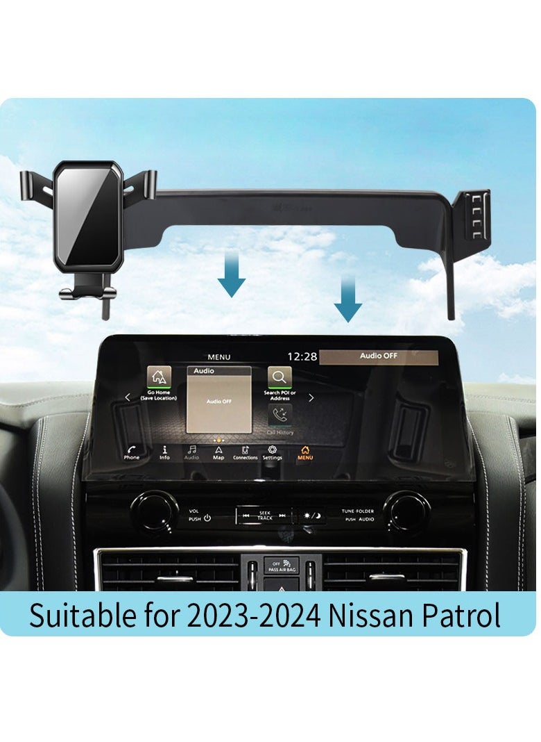 Nissan Patrol Phone holder + MagSafe 2022-2024, (1* Phone Mount Gravity Car Holder and 1* Magsafe holder) for all phones