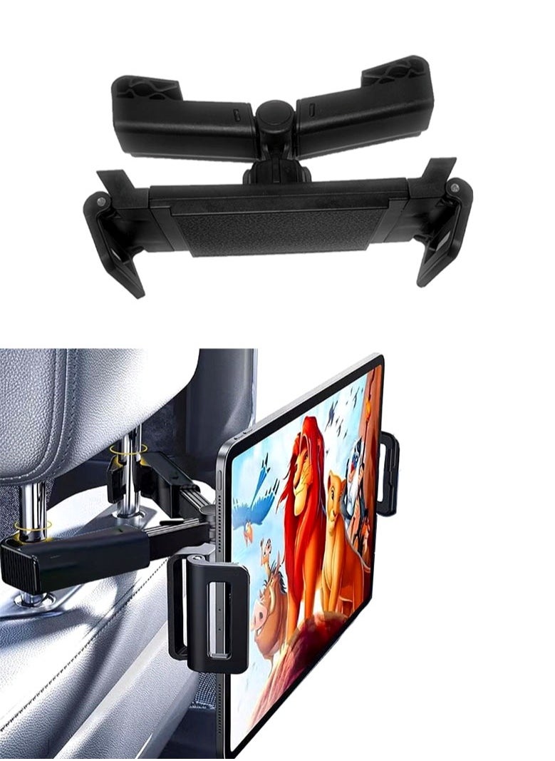 Tablet iPad Holder for Car Mount Headrest Must Have,iPad Car Holder Back Seat Travel Accessories Long Road Trip Essentials for Kids Adults Fits All 4.7-12.9inch Devices & Headrest Rod