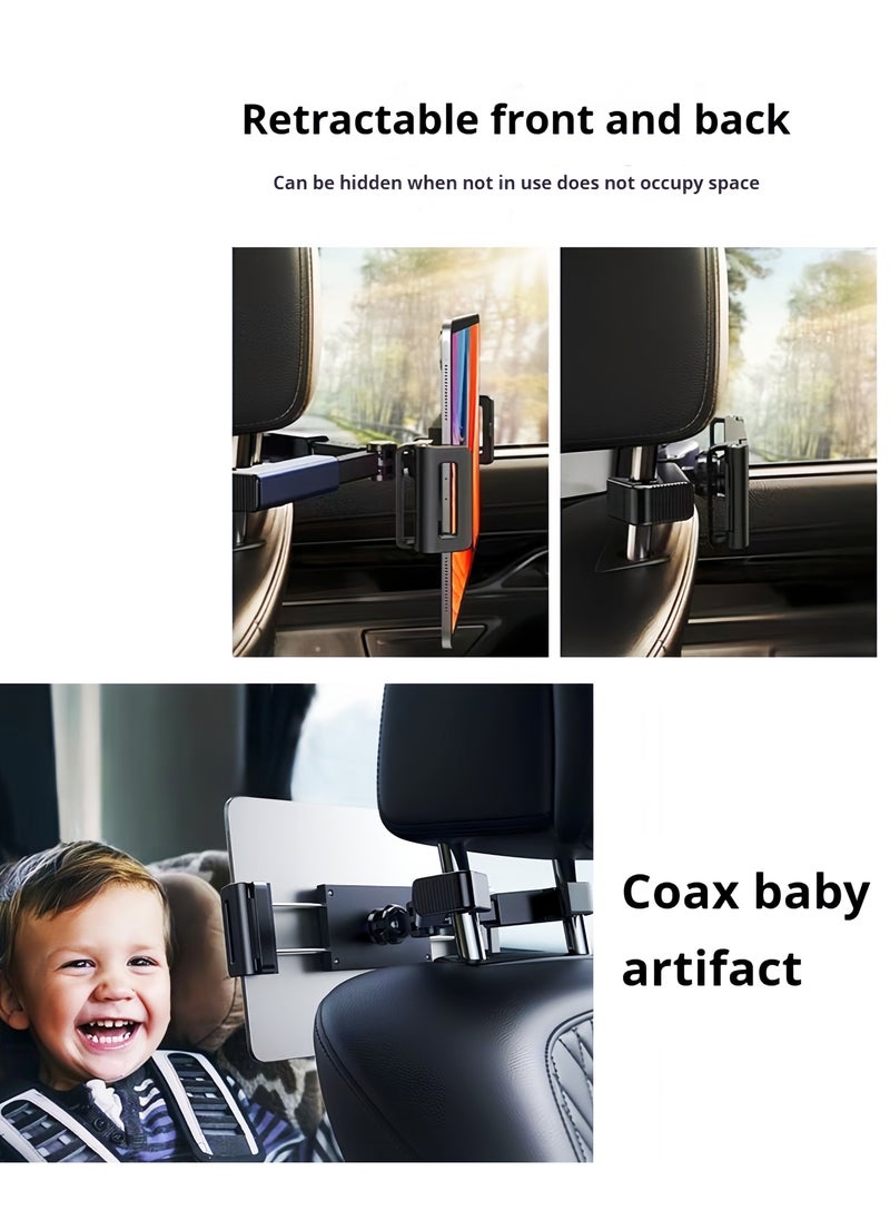 Tablet iPad Holder for Car Mount Headrest Must Have,iPad Car Holder Back Seat Travel Accessories Long Road Trip Essentials for Kids Adults Fits All 4.7-12.9inch Devices & Headrest Rod