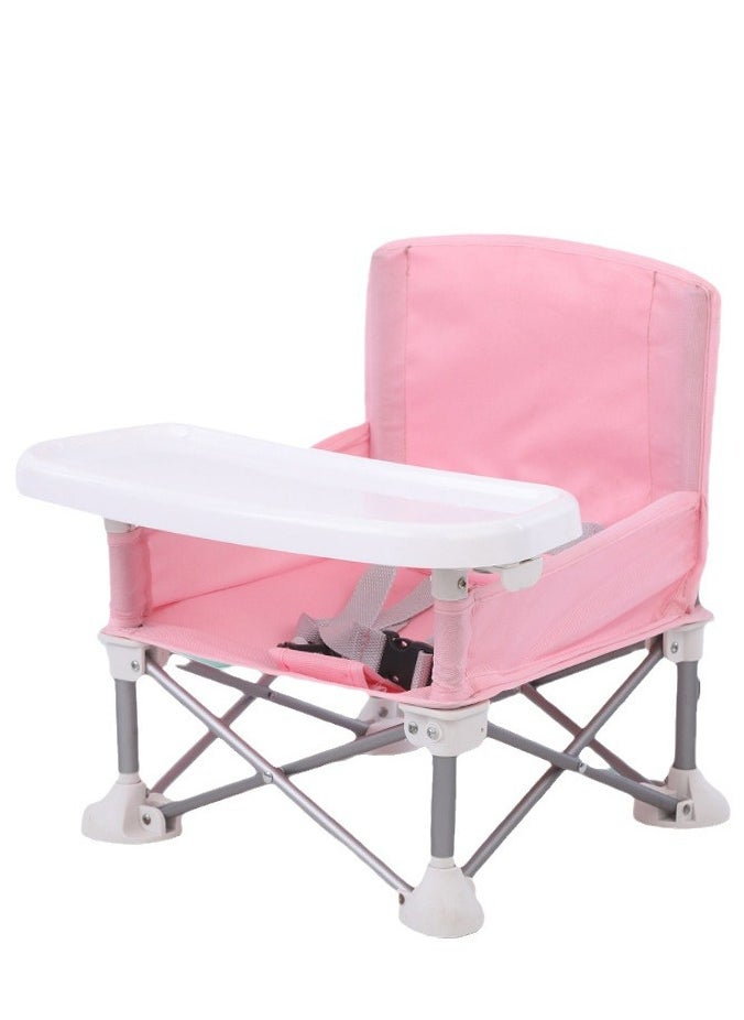 Portable Baby Seat Travel| Compact Fold with Straps for Indoor/Outdoor Use| Great for Camping, Beach, Lawn |Toddlers, Kids, Boys, Girls (Pink)