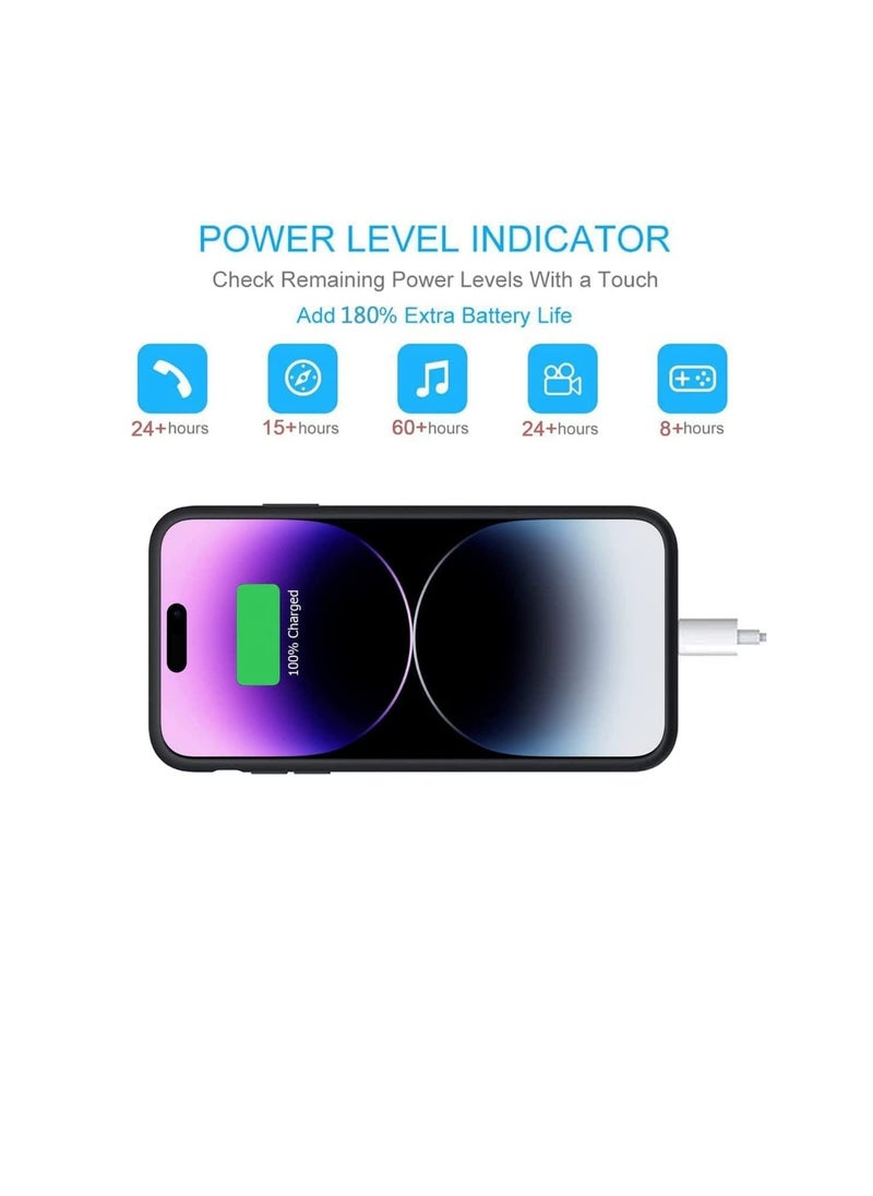 Battery Case for i-Phone 14 Pro7000mAh Portable Protective Charging Cover, Extended Battery Pack (6.1 inch)
