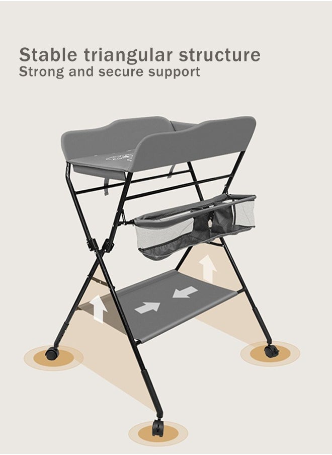 olding Diaper Change Table - Baby Diaper Table, Folding Changing Station for Baby with Wheels and Storage.