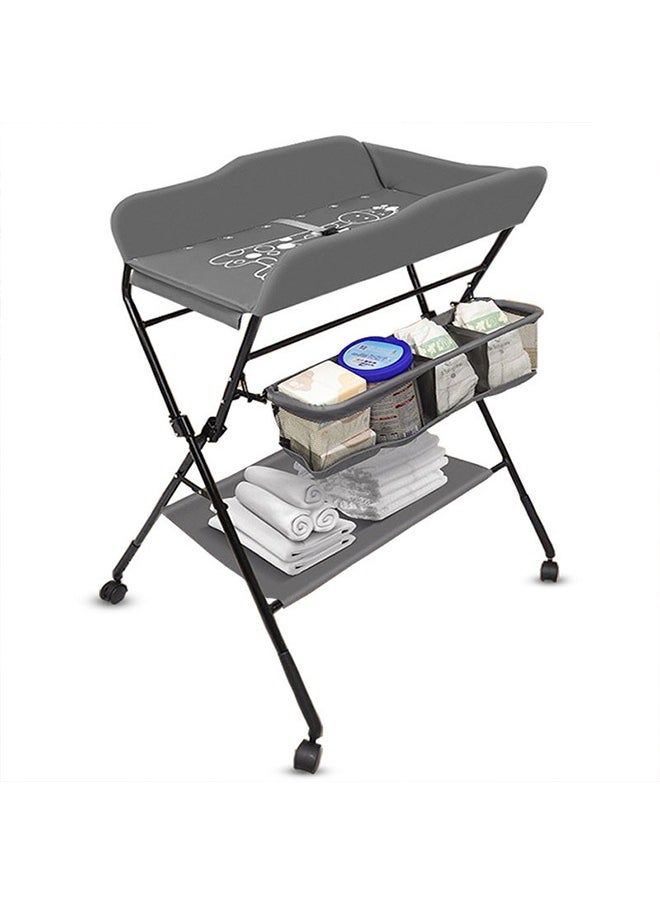 olding Diaper Change Table - Baby Diaper Table, Folding Changing Station for Baby with Wheels and Storage.