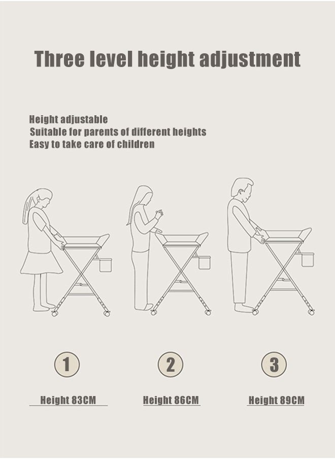 olding Diaper Change Table - Baby Diaper Table, Folding Changing Station for Baby with Wheels and Storage.