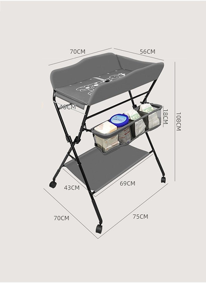 olding Diaper Change Table - Baby Diaper Table, Folding Changing Station for Baby with Wheels and Storage.