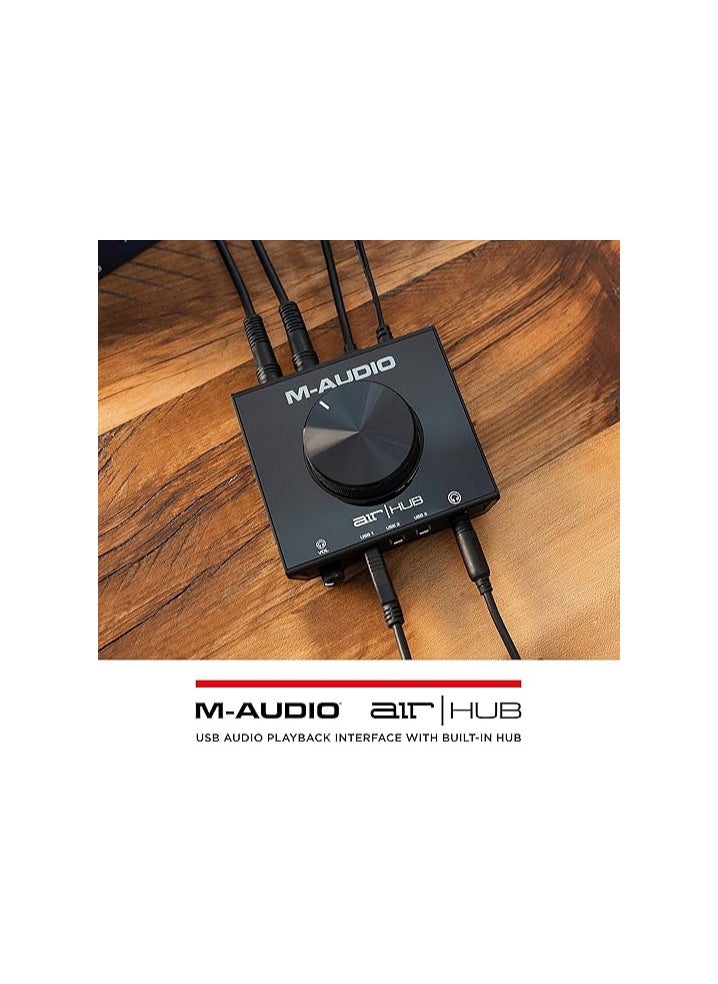 M-Audio AIR|HUB - USB Audio Interface with 3-Port Hub and Recording Software from Pro-Tools & Ableton Live, Plus Studio-Grade FX & Instruments