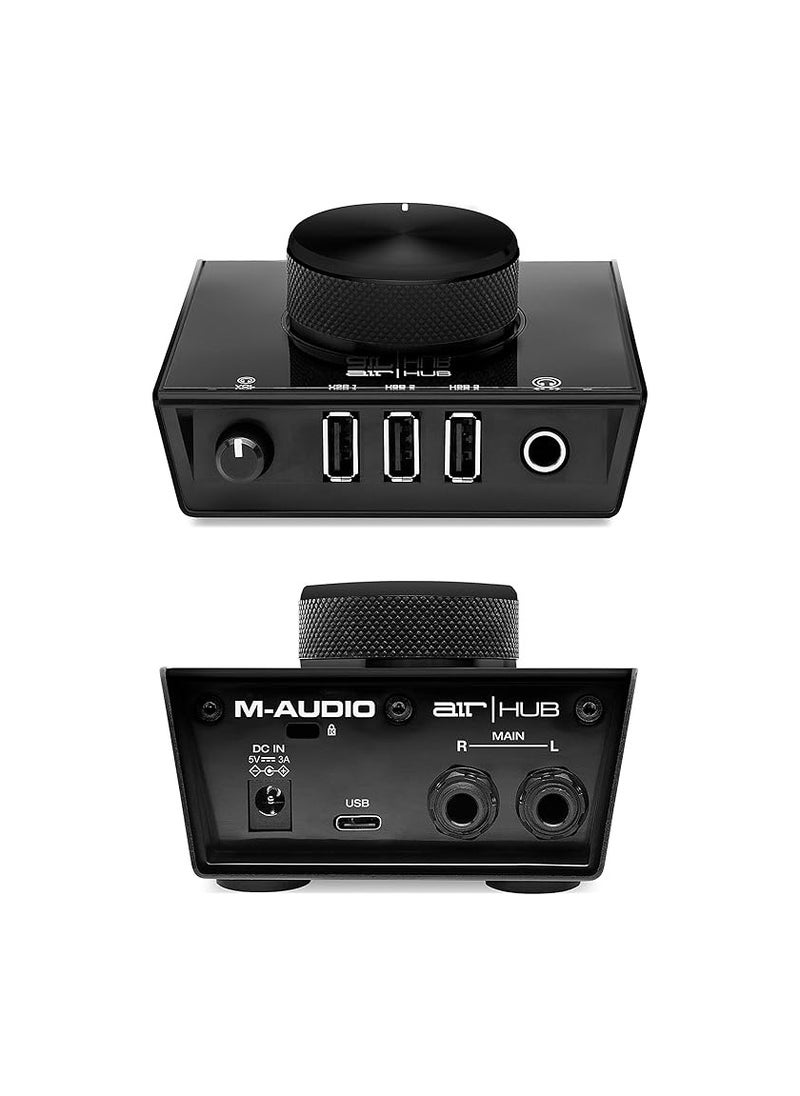 M-Audio AIR|HUB - USB Audio Interface with 3-Port Hub and Recording Software from Pro-Tools & Ableton Live, Plus Studio-Grade FX & Instruments