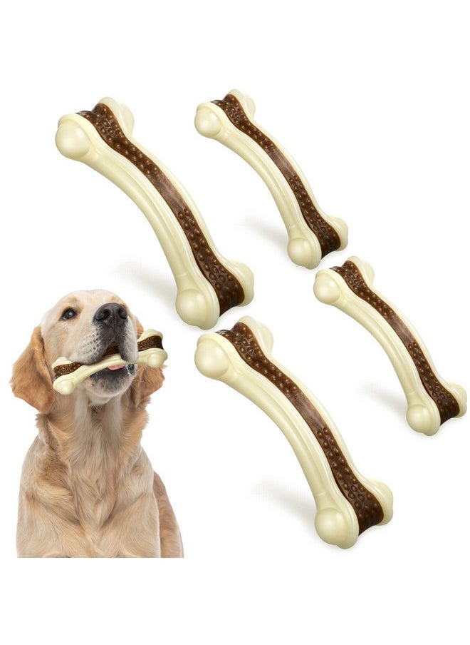 Chew Toys For Aggressive Chewers Large Breed Beef Flavor Dog Teething Chew Toys Bones Durable Nylon Bones Pet Toy For Large Puppies, 6.3 Inch(Large, Medium)