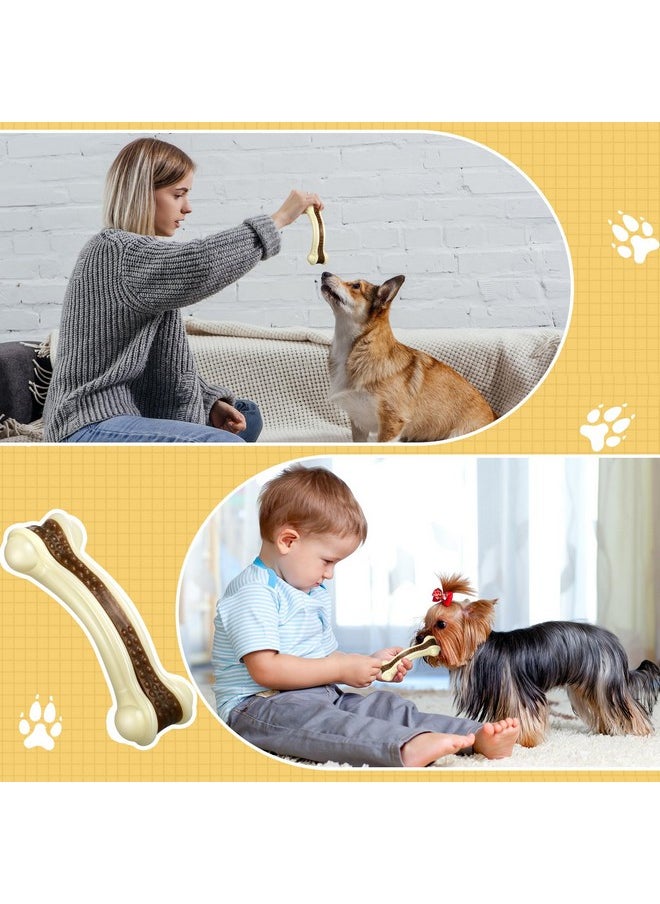 6 Pcs Dog Meal Toys For Aggressive Chewers Nylon Beef Flavor Bones Tough Puppy Teething Toys Puppy Chew Bones For Large Medium Small Breed Dogs Puppies Pets Chew Toys(Small)