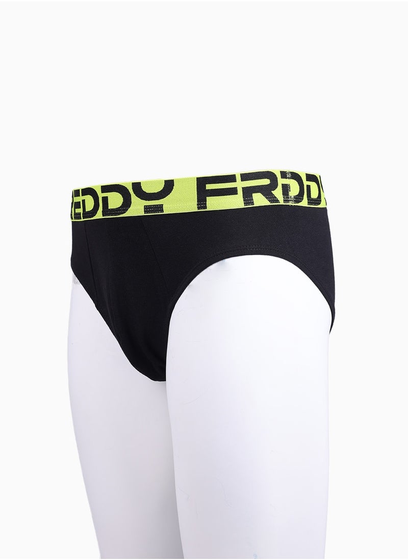 Sports Fashion Brief - Black | Cotton Brief with Bold Waistband