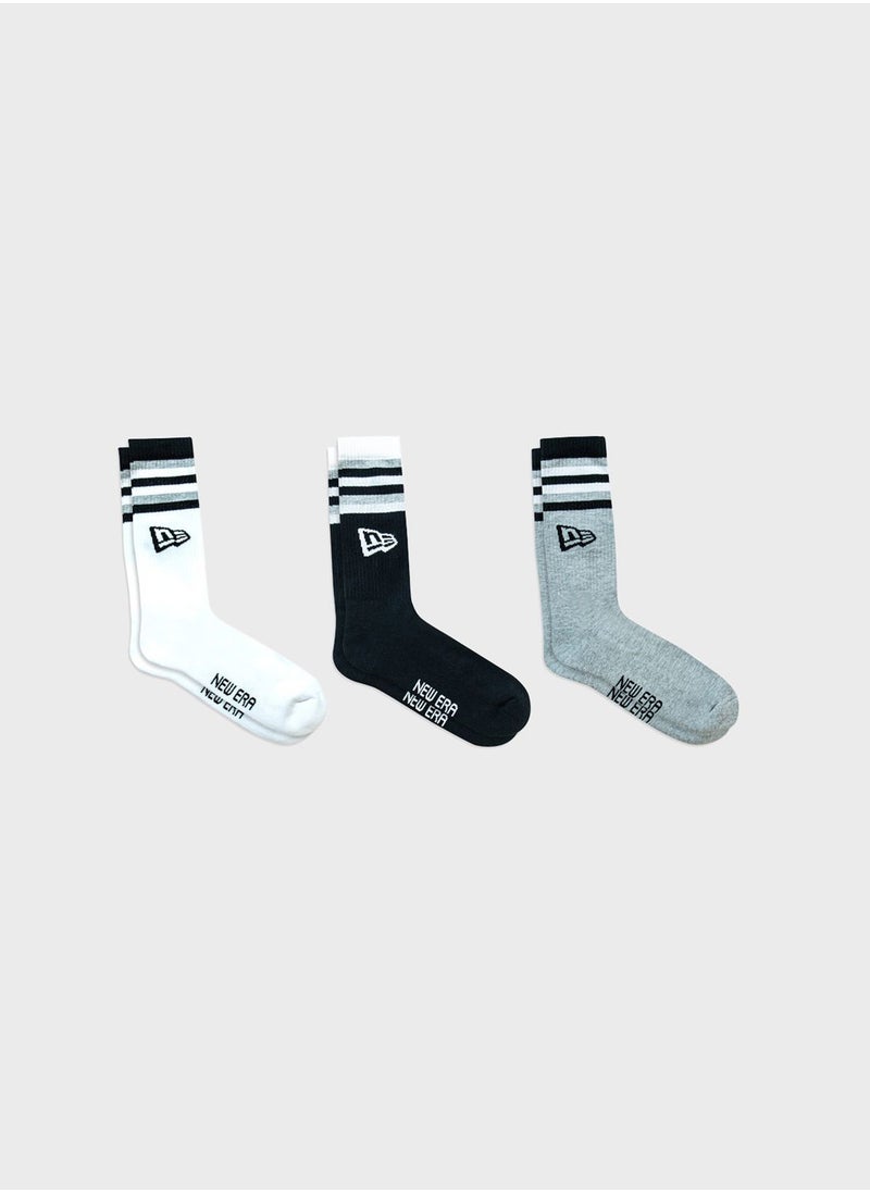 Pack Of Retro Stripe Crew Socks