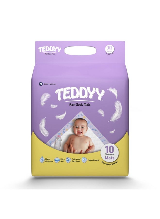 Baby Disposable Rapi-Soak Mats Size - 60 X 60 Cm - (Pack Of 10)