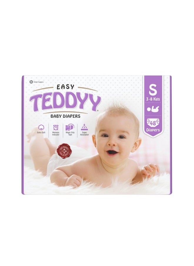 Easy Baby Small Size Diaper (48 Count), 3-8 Kgs, Long Lasting Absorption, Anti - Rash