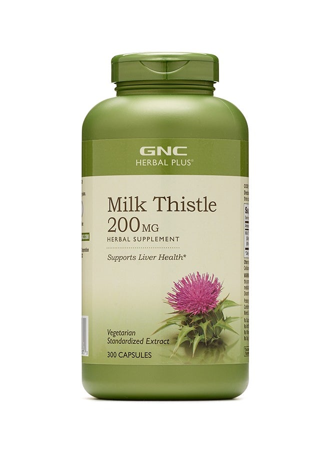 GNC Herbal Plus Milk Thistle 200mg | Supports Liver Health | 300 Capsules