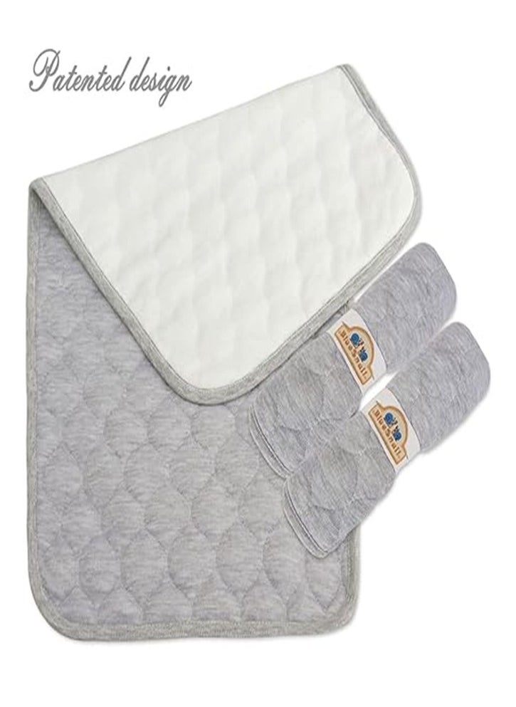 Goolsky  Quilted Thicker Waterproof Changing Pad Liners, 3 Count (Gray)