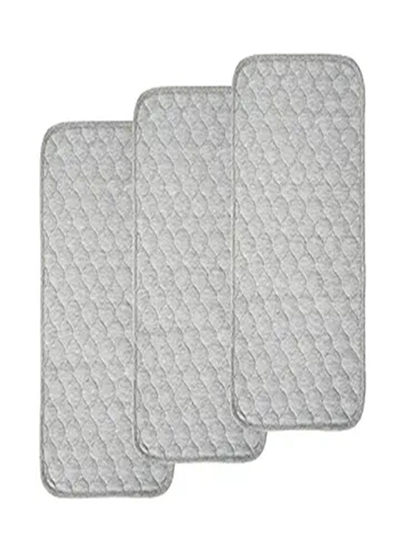 Goolsky  Quilted Thicker Waterproof Changing Pad Liners, 3 Count (Gray)