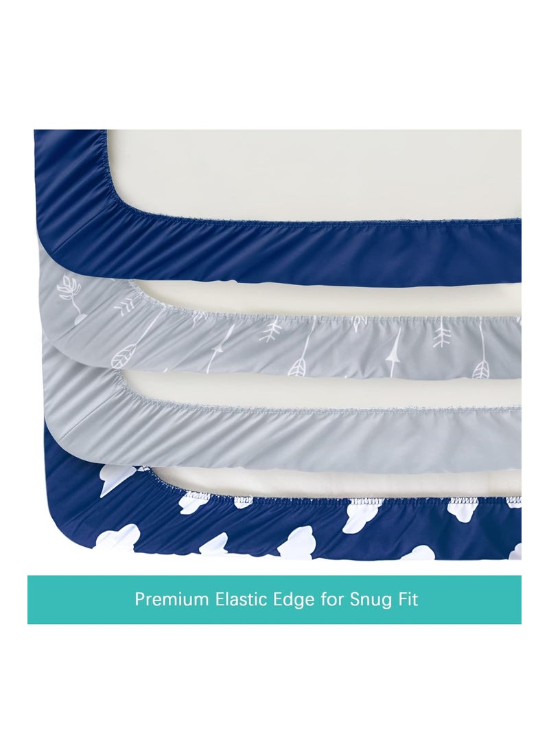 Diaper Changing Pad Covers 4 Pack Fitted Baby Changing Table Sheets For Change Table Pad Cradle And Bassinet Sheets