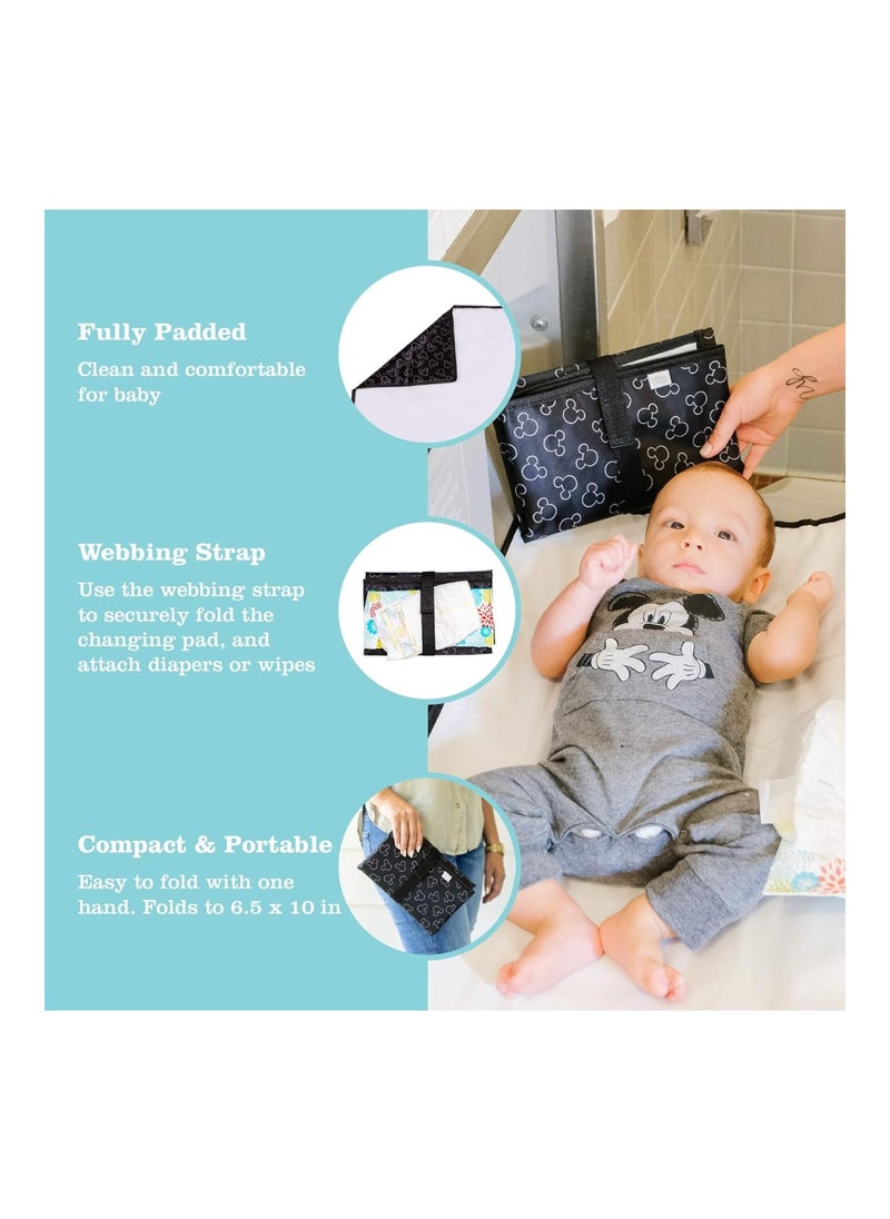 Disney Baby By Full Body Portable Changing Pad For Baby, Mickey Black, 19X30 Inch (Pack Of 1)