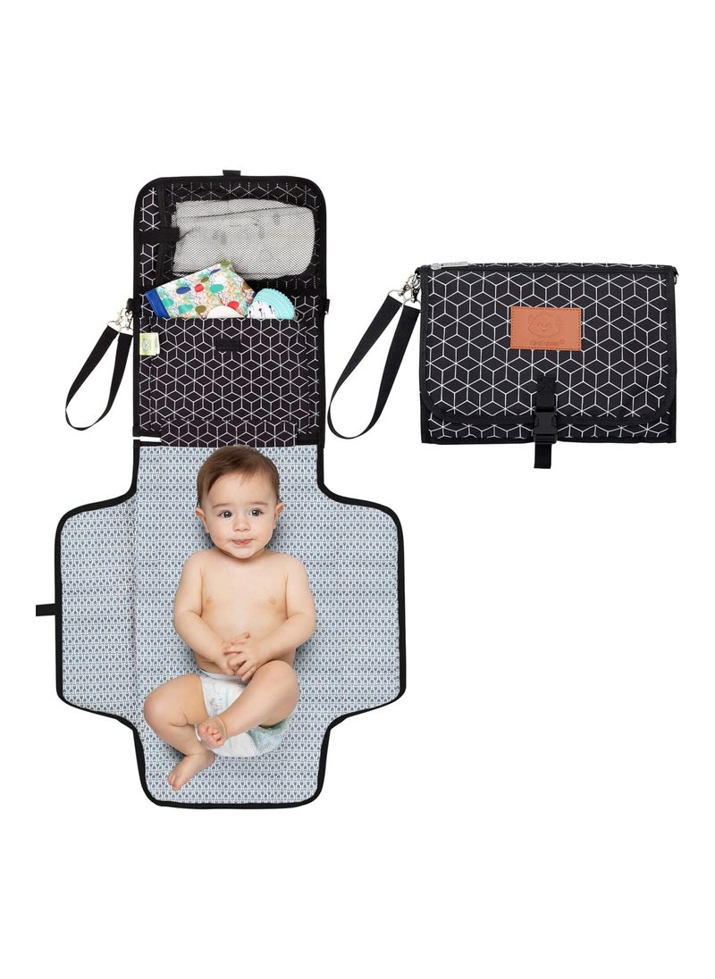 Portable Diaper Changing Pad -(Black Geo)