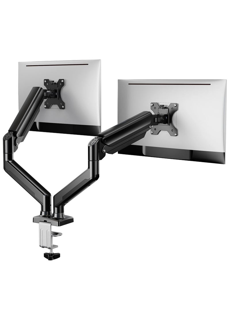 Dual Monitor Stand up to 32 inches Screen, Load-Bearing Max 22 lbs Each Arm, Adjustable Dual Monitor Mount, Sturdy Steel vesa Monitor Mount with Stable VESA 75x75 100x100mm