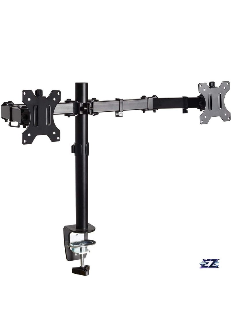 Dual LCD Monitor Desk Mount Stand Heavy Duty Fully Adjustable fits 2 /Two Screens up to 27