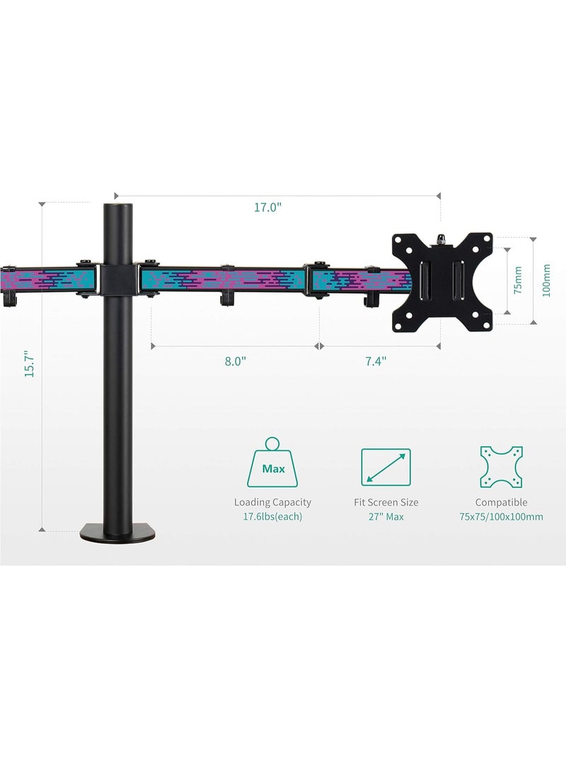 Dual Monitor Stand- Fully Adjustable Monitor Arm Desk Mount Heavy Duty Fit 2/Two LCD Screens up to 27 Inch, Dynamic Water Drop