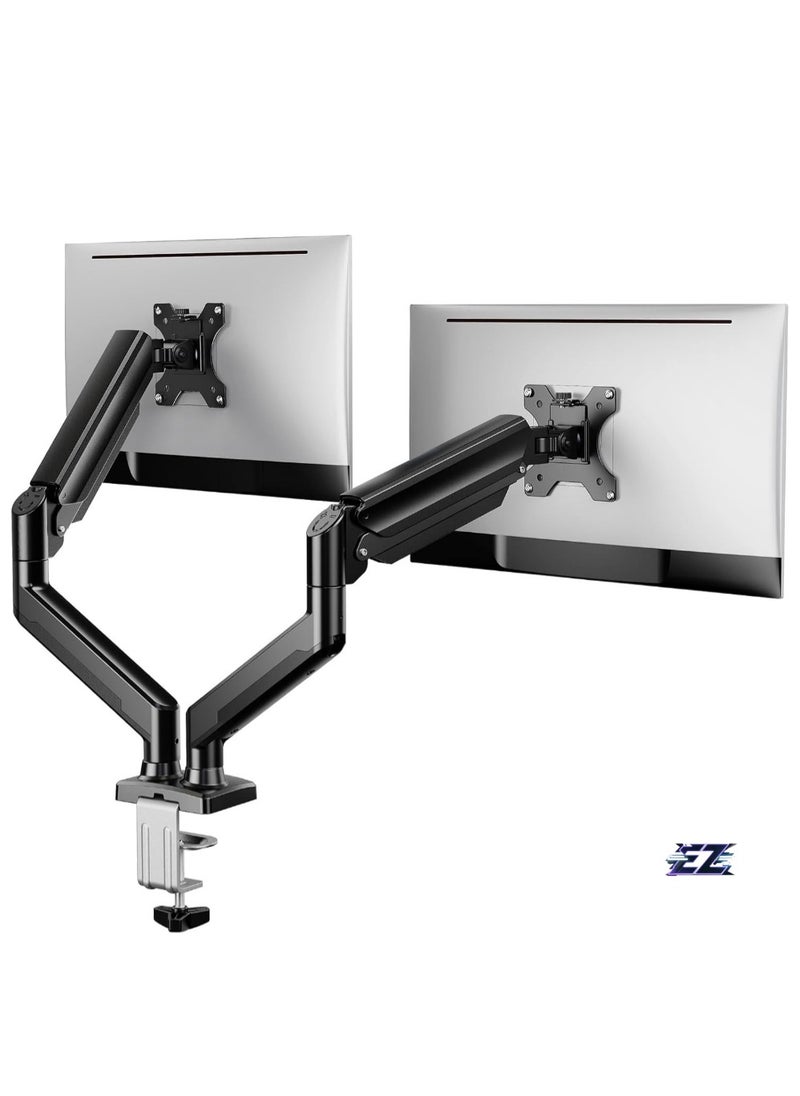 Dual Monitor Stand up to 32 inches Screen, Load-Bearing Max 22 lbs Each Arm, Adjustable Dual Monitor Mount, Sturdy Steel vesa Monitor Mount with Stable VESA 75x75 100x100mm