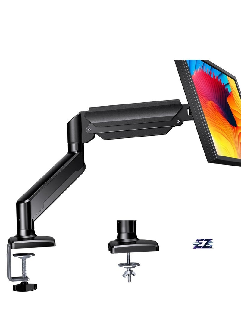 Single Monitor Arm for 13-32 inch Screens, Adjustable Gas Spring Monitor Mount Holds up to 22 lbs, Computer Monitor Stand with VESA Mount, C-Clamp & Grommet Base, Max VESA 100x100mm