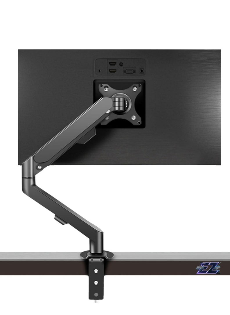 Monitor Arm Desk Mount Stand Single 17-30 inch Portable Adjustable Vesa Stand Gas Spring Desktop Arm 4.4 to 19.8 lbs with Clamp and Grommet Screen Up to 30 inch Computer pc M5B