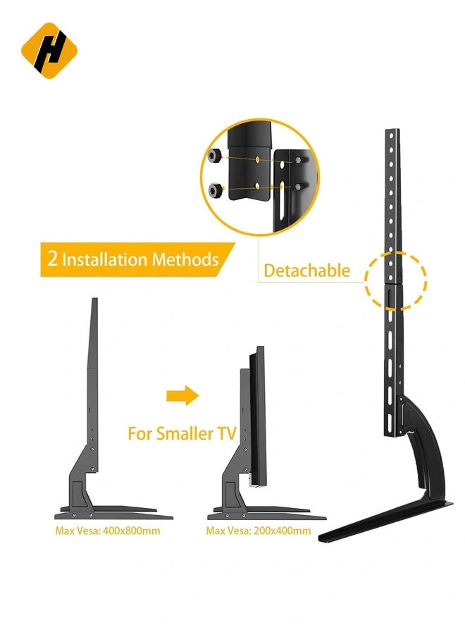 5Rcom TV Stand Mount, Universal TV Stand Tabletop for 22 to 65 inch Plasma LCD LED Flat Screen TVs, TV Legs, Holds up to 88lbs, Max VESA 800 x 500mm, Height Adjustable TV Base, TV Stand