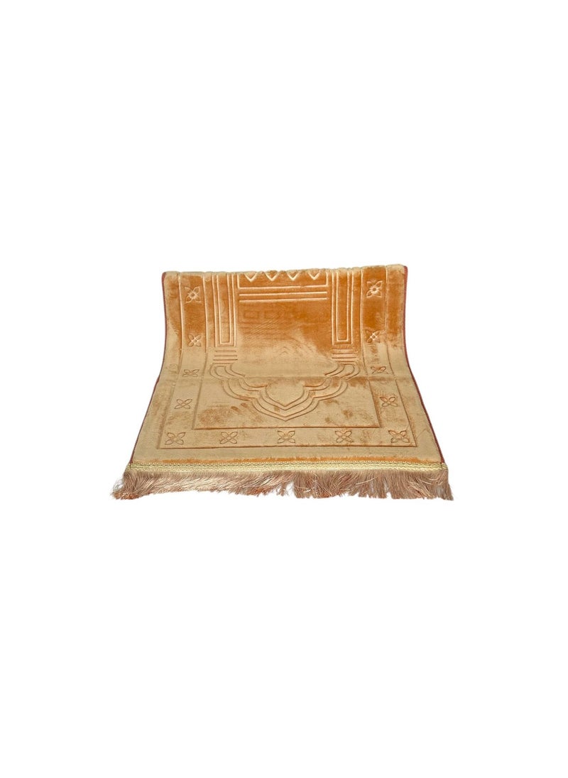 Sajadati Prayer Memory Foam Mat, Large Size (115cm X 80 cm), Made of Quality Memory Foam, Comfortable, Supportive, Soft and Durable. Great Gift for Old & with Joints Pain People. (Orange)