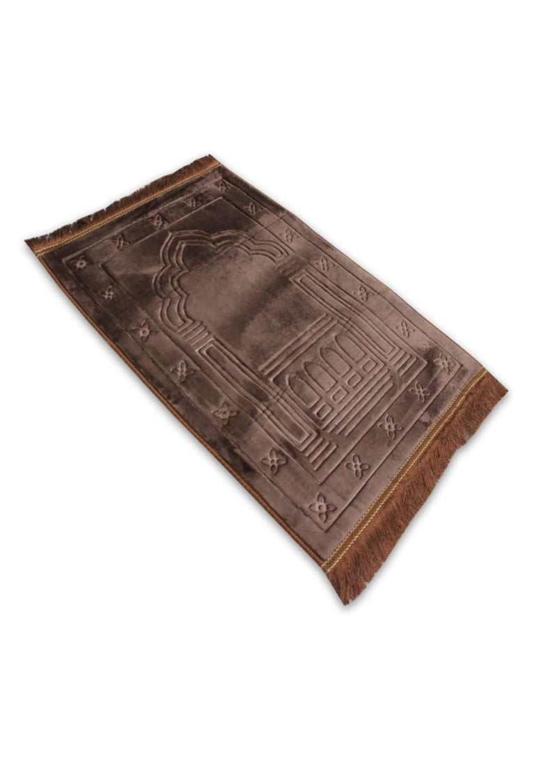 Sajadati Prayer Memory Foam Mat, Large Size (115cm X 80 cm), Made of High-Quality Memory Foam, Comfortable, Supportive, Soft and Durable. Great Gift for Old & with Joints Pain People. (Brown)