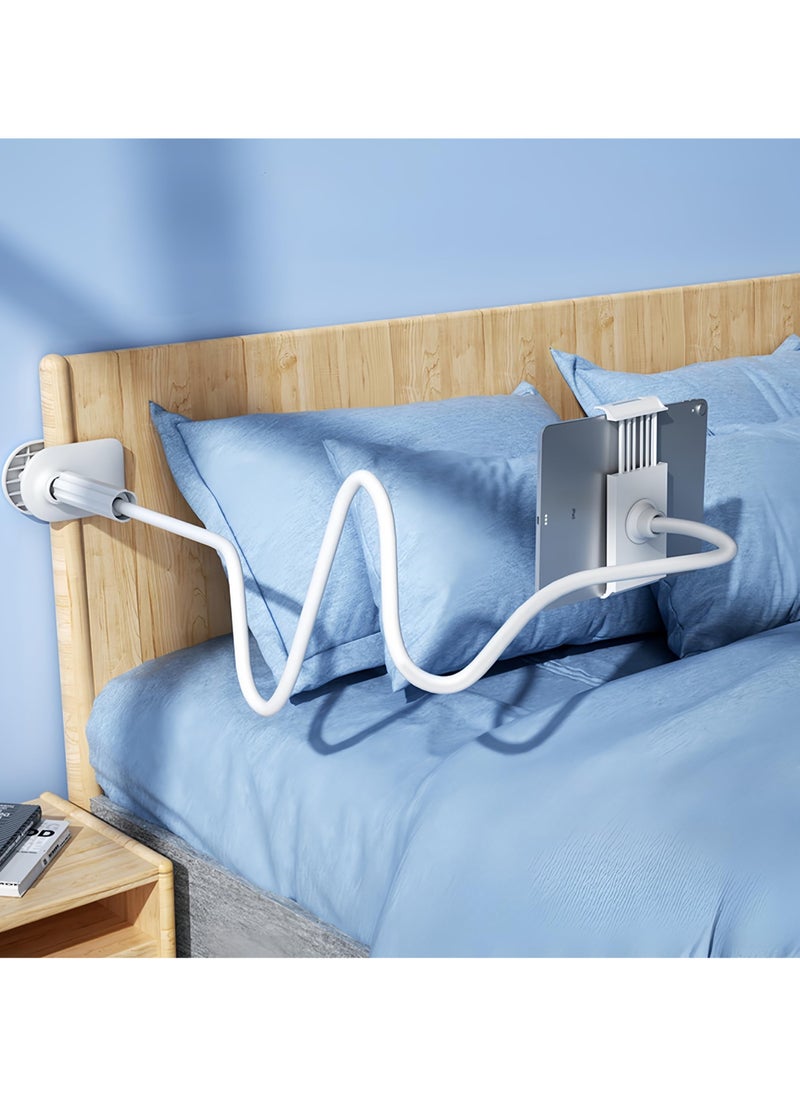 Table Holder for Bed and Desk,360° Adjustable,with Flexible Long Arm Phone Stand,Overall Length 100cm,Compatible with all phones,Pad(4.7-10.6