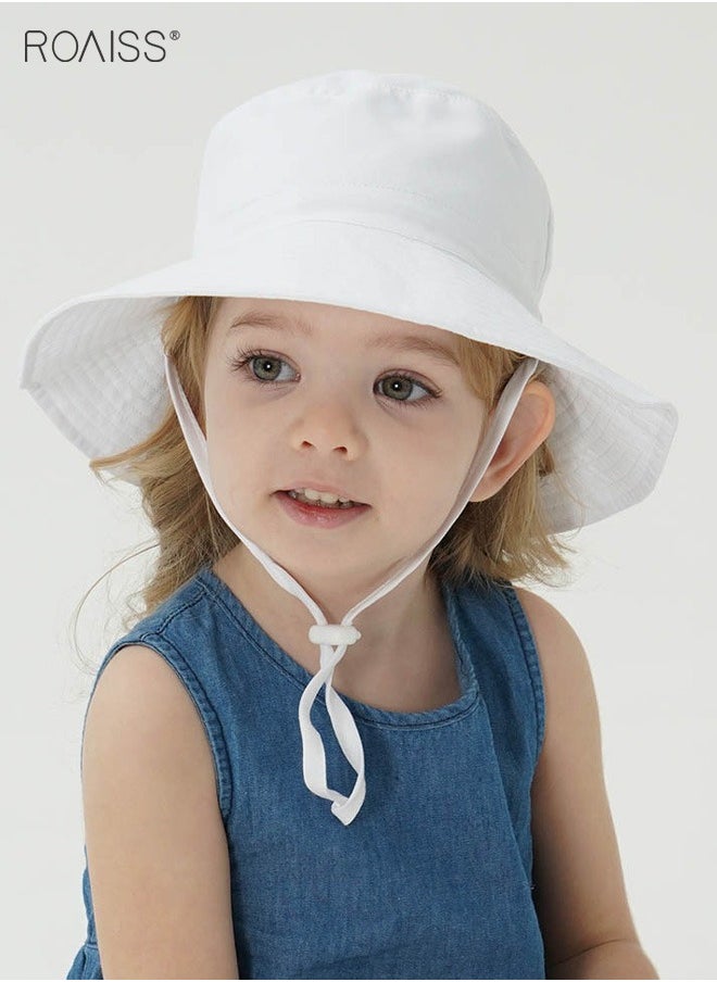 2 Pack Kids Sun Hat Baby Wide Brim Cap Summer Beach Bucket Hat Infant Foldable Fishing Hat Adjustable Toddler Hat
