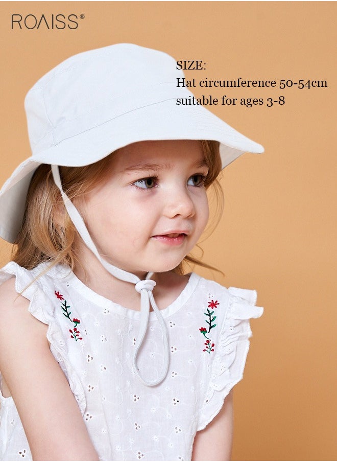2 Pack Kids Sun Hat Baby Wide Brim Cap Summer Beach Bucket Hat Infant Foldable Fishing Hat Adjustable Toddler Hat