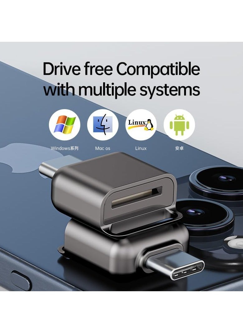 USB C SD Card Reader, Micro SD Kartenleser, Typ C TF Speicherkartenleser, Mini SD auf USB Karte Adapter OTG Speicherkarte for PC, Tablet, Laptop, MacBook, Samsung Galaxy Android Handy