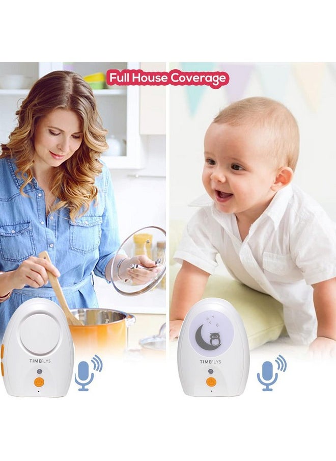 ® Baby Audio Monitor, 2 Way Communication, No Hacking Risk, 1 Year Warranty, Sound Sensitivity, Lullaby, Night Light, Covers Up To 2000 Ft Area, Digital & Wireless- White