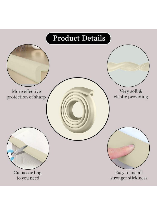 Baby Safety Strip Furniture Edge Guard Cushion Corner Cover 2 Meter 6.5 Feet Tape Infant Bump Protector (White)