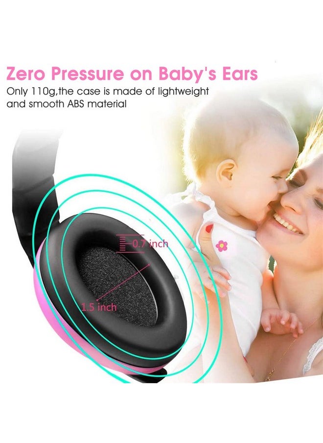 ® Noise Cancellation Ear Muffs For Kids Use Noise-Cancelling Ear Muffs For Baby Toddler Ear Muffs For Noise Reduction Baby Ear Muffs For 0-3 Years Old On Flight Sleep Travel (Pink)