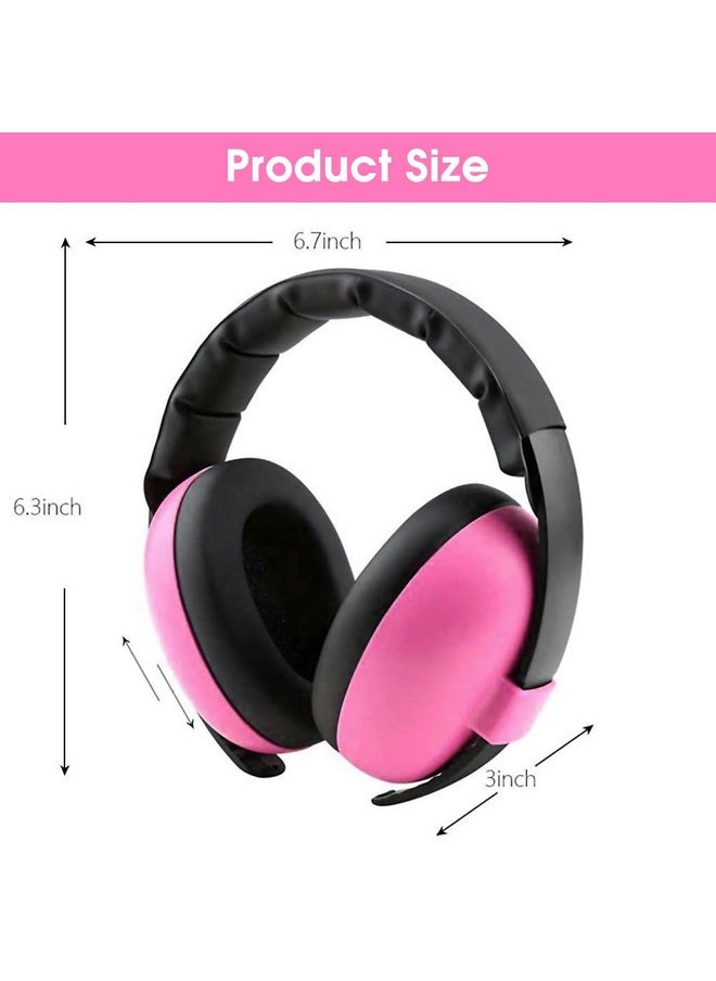 ® Noise Cancellation Ear Muffs For Kids Use Noise-Cancelling Ear Muffs For Baby Toddler Ear Muffs For Noise Reduction Baby Ear Muffs For 0-3 Years Old On Flight Sleep Travel (Pink)