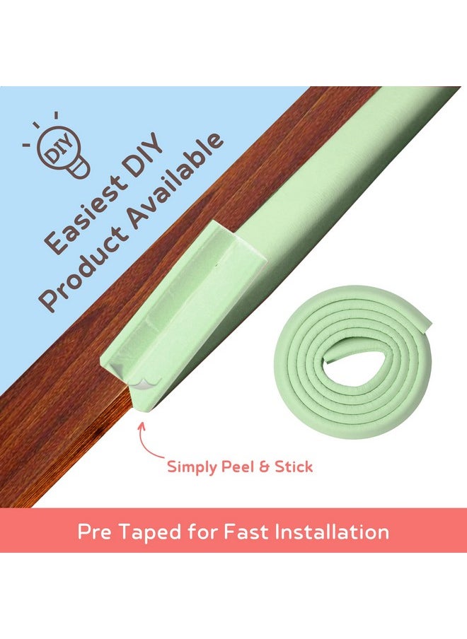 Child Proofing Pre-Taped Edge Guard Strip (13Ft- Pack Of 2) For Sharp Edges Of Furniture & Corners (Light Green Color)