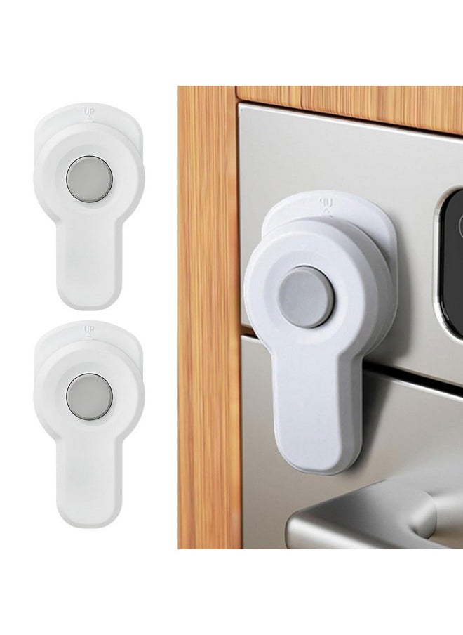 ® 2Pcs Child Safety Door Lock Baby Proofing Drawer Lock Cabinet Lock Self Adhesive Safety Lock With Release Button Kids Safety Door Lock For Cabinet, Drawer, Oven, Dishwasher