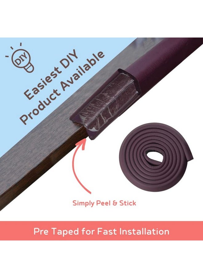 Child Proofing Pre-Taped Edge Guard Strip (26Ft- Pack Of 4) For Sharp Edges Of Furniture & Corners (Brown Color)